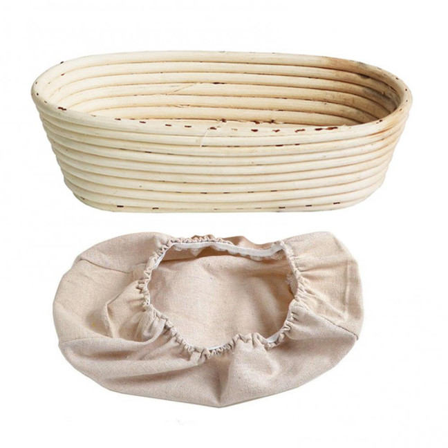 Bread Proofing Basket with Liner Oval Round Banneton Dough Proofing Bowls Handmade Sourdough Bread Rattan Fermentation Basket Baking Supplies