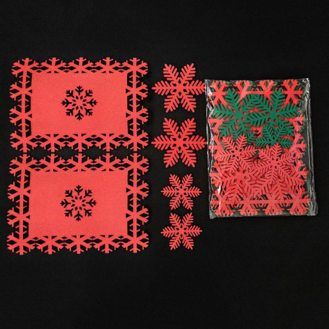 12Pcs Felt Placemat Set Christmas-Themed Table Decor Heat-Resistant Coasters Holiday Dining Mats for Parties Restaurants Home