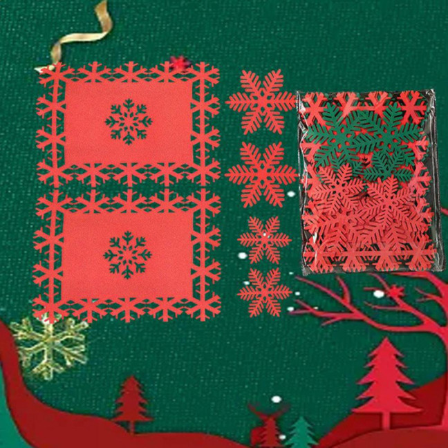 12Pcs Felt Placemat Set Christmas-Themed Table Decor Heat-Resistant Coasters Holiday Dining Mats for Parties Restaurants Home