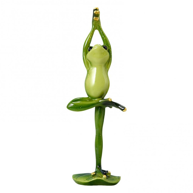 Yoga Frog Figurine Resin Couple Frog Ornament Collectible Desktop Frog Statue for Frog Lovers Gift Home Office Decoration
