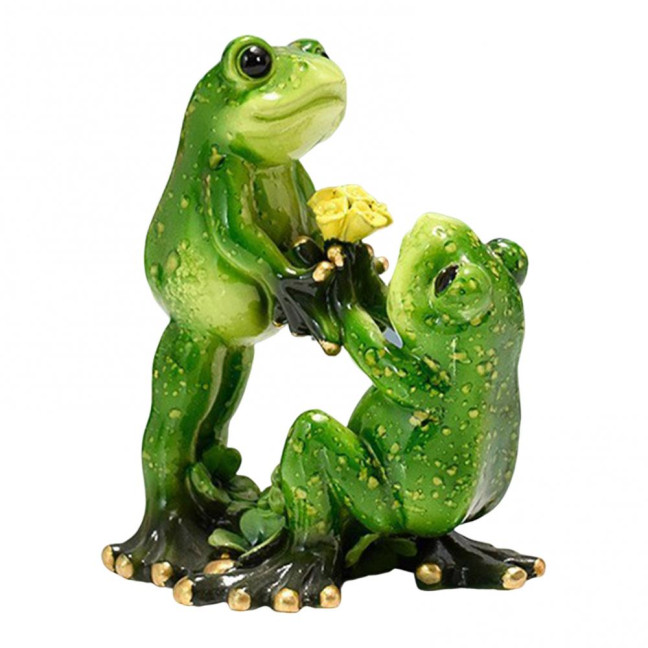 Yoga Frog Figurine Resin Couple Frog Ornament Collectible Desktop Frog Statue for Frog Lovers Gift Home Office Decoration