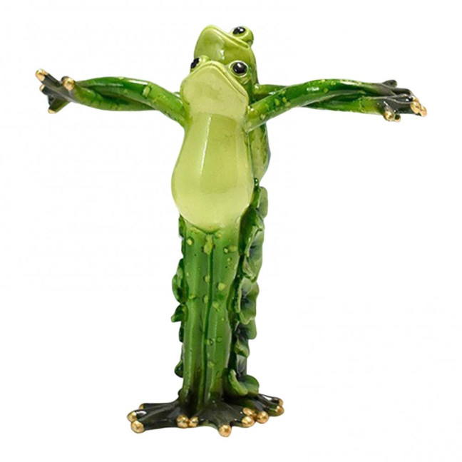 Yoga Frog Figurine Resin Couple Frog Ornament Collectible Desktop Frog Statue for Frog Lovers Gift Home Office Decoration