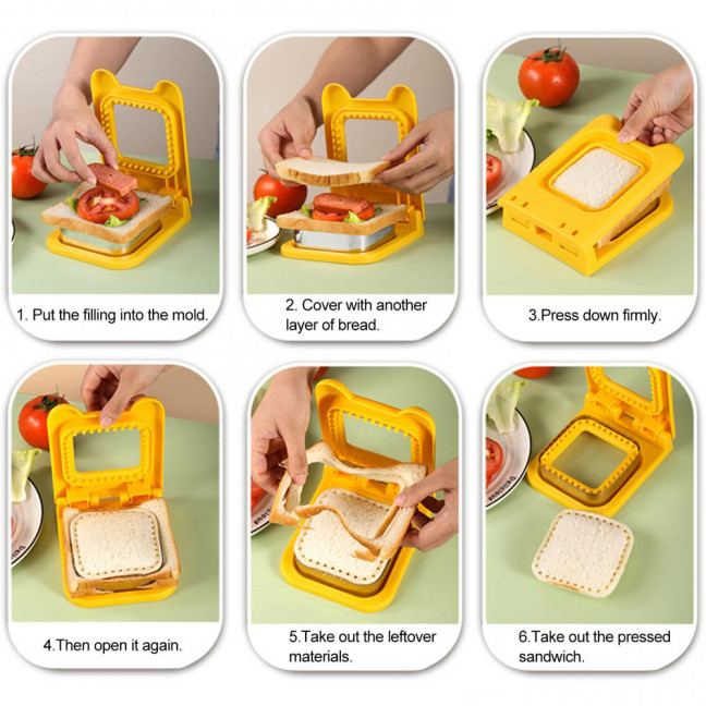 Sandwich Cutter And Sealer Pocket Sandwiches Maker Stainless Steel Blades Sandwich Cutting Tools for Kids 