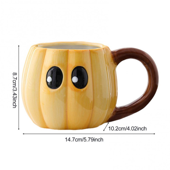 Halloween Ceramic Mug Cute Ghost Pumpkin Cup Reusable Spooky Coffee Cup with Lid Unique Halloween Party Gifts