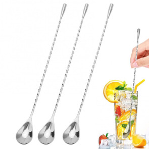 Cocktail Mixing Spoons Long Handle Bar Spoon Bartender Drink Stirrer Barista Mixing Tool for Home Bar Ice Cream Smoothies