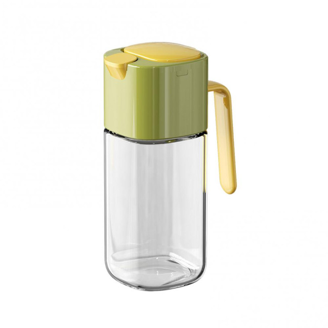 Automatic Oil Dispenser Bottle 500ml One-Touch Opening Hands-Free Glass Oil Bottle with Drip-Free Spout Leakproof Sauce Cruet for Olive Oil Vinegar