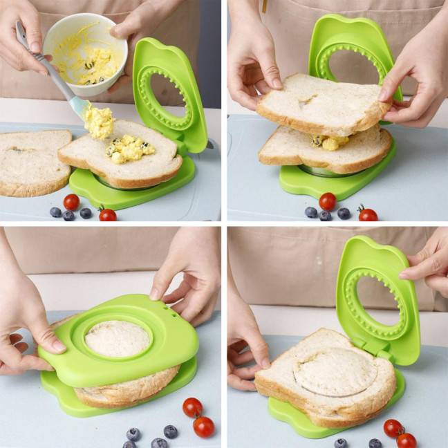 Sandwich Cutter And Sealer Portable Sandwiches Maker Pocket Bread Mold Bento Box Tool for Kids Lunch 