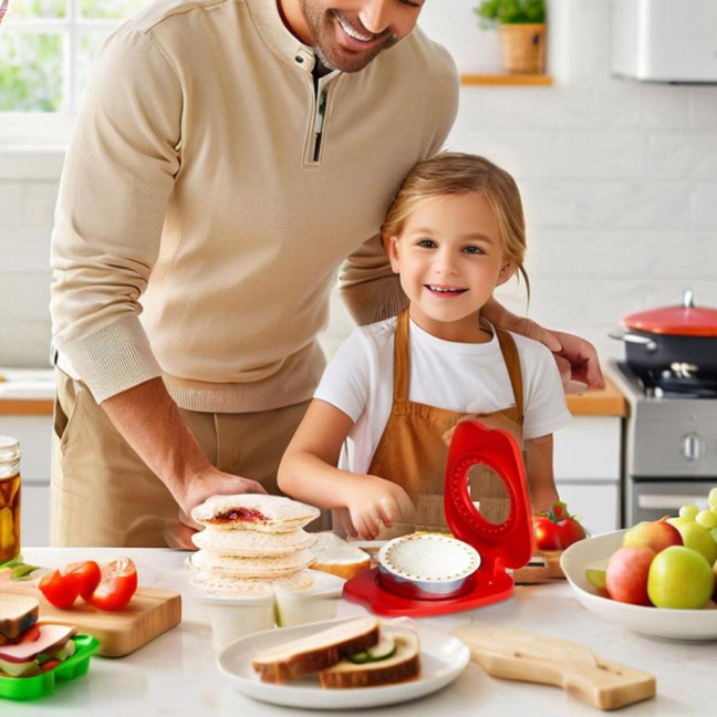 Sandwich Cutter And Sealer Portable Sandwiches Maker Pocket Bread Mold Bento Box Tool for Kids Lunch 