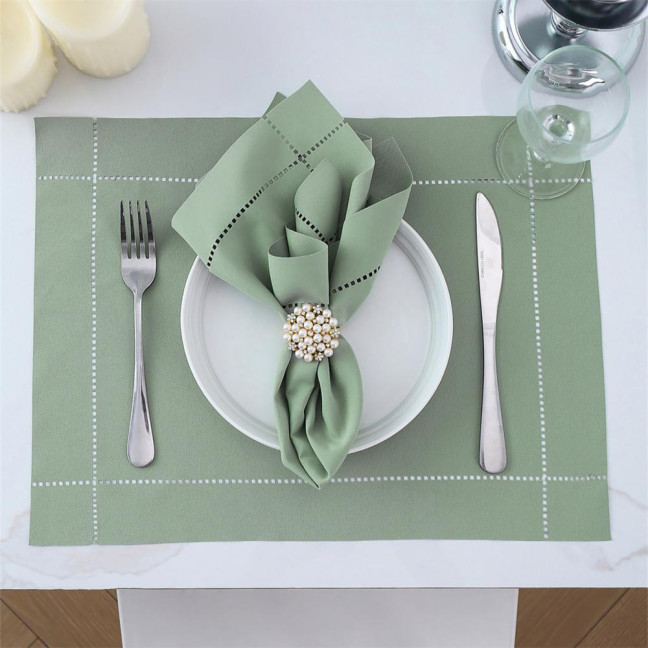 Napkin Cloth Hollow Design Lace Trim Reusable Fabric Wear-Resistant Napkin Fabric Hotel Banquets Weddings Napkin Cloth