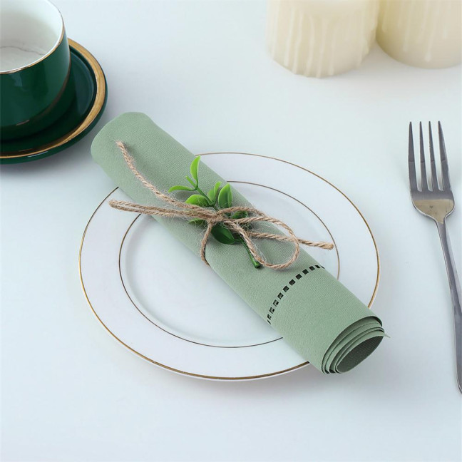 Napkin Cloth Hollow Design Lace Trim Reusable Fabric Wear-Resistant Napkin Fabric Hotel Banquets Weddings Napkin Cloth