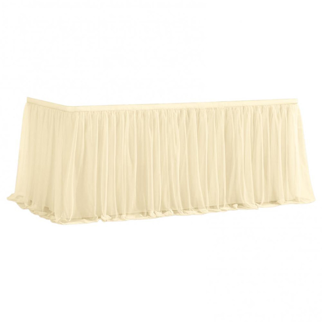 Tulle Table Skirt for Rectangular Tables 4/6/9ft Wrinkle Free Table Cloth with Tutu Skirt Reusable Tablecloth for Wedding Bridal Shower Birthday Party Banquet Cake Table