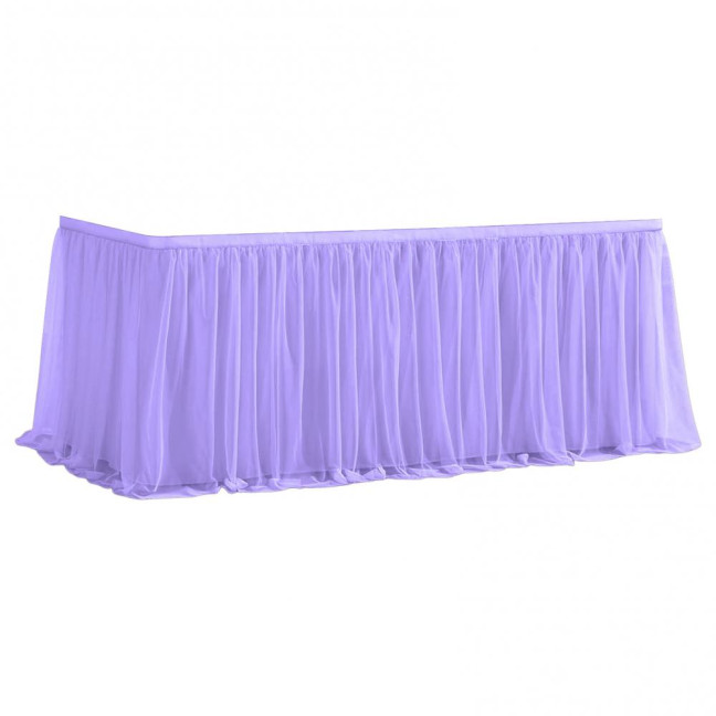 Tulle Table Skirt for Rectangular Tables 4/6/9ft Wrinkle Free Table Cloth with Tutu Skirt Reusable Tablecloth for Wedding Bridal Shower Birthday Party Banquet Cake Table