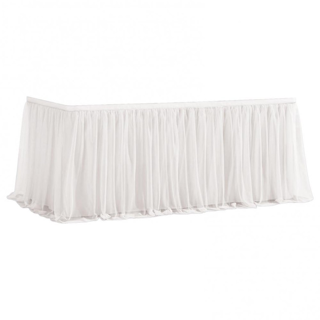 Tulle Table Skirt for Rectangular Tables 4/6/9ft Wrinkle Free Table Cloth with Tutu Skirt Reusable Tablecloth for Wedding Bridal Shower Birthday Party Banquet Cake Table