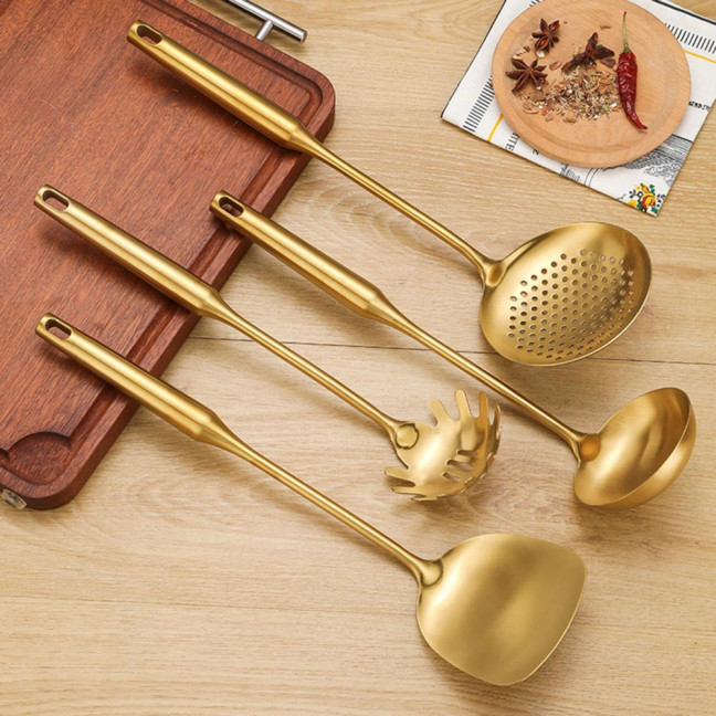 Stainless Steel Soup Ladle Large Spatula Set Kitchen Utensils Cooking Trowel Kitchenware Gift for Chefs Cooking Enthusiasts