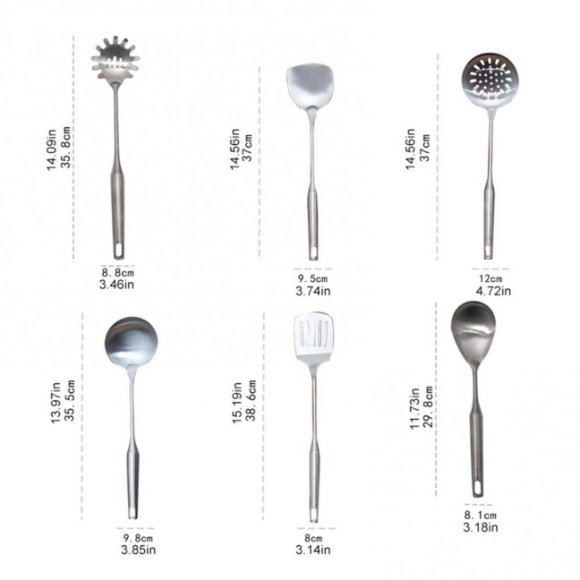 Stainless Steel Soup Ladle Large Spatula Set Kitchen Utensils Cooking Trowel Kitchenware Gift for Chefs Cooking Enthusiasts