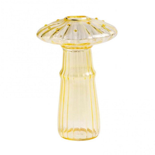 Mini Mushroom Shape Vase Colorful Transparent Glass Hydroponic Vase Flower Plant Display Vase Home Decoration 