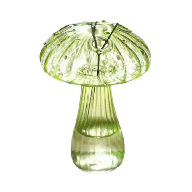 Mini Mushroom Shape Vase Colorful Transparent Glass Hydroponic Vase Flower Plant Display Vase Home Decoration 