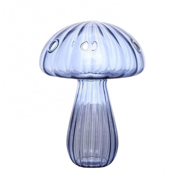 Mini Mushroom Shape Vase Colorful Transparent Glass Hydroponic Vase Flower Plant Display Vase Home Decoration 