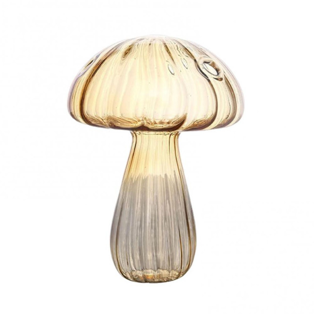 Mini Mushroom Shape Vase Colorful Transparent Glass Hydroponic Vase Flower Plant Display Vase Home Decoration 