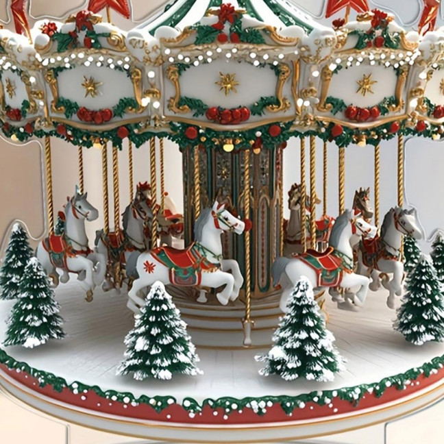 Christmas Ornament Waterproof Acrylic 2D Flat Carousel Xmas Themed Ornament Large Size Table Home Decoration Christmas Ornament Waterproof Acrylic 2D Flat Carousel Xmas Themed Ornament Large Size Table Home Decoration