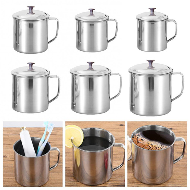 Stainless Steel Cup with Lid Camping Coffee Mug Insulated Tea Cup for Travel Shatterproof Metal Juice Mug