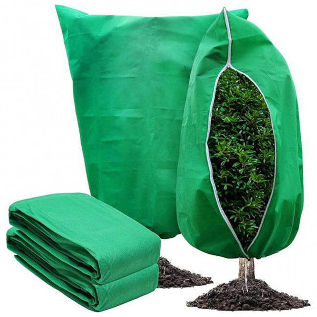 Winter Plant Cover Breathable Freeze Protection Pouch Reusable Frost Blanket with Zipper Drawstring for Outdoor Potted Plants Shrub Winter Plant Cover Breathable Freeze Protection Pouch Reusable Frost Blanket with Zipper Drawstring for Outdoor Potted Plants Shrub
