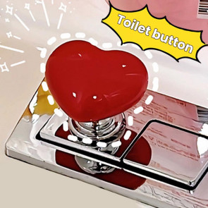 8Pcs Toilet Press Button Easy Installation Clean Reusable Heart-Shaped Design Toilet Flush Button Replacement
