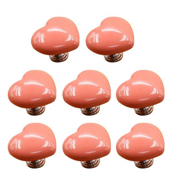 8Pcs Toilet Press Button Easy Installation Clean Reusable Heart-Shaped Design Toilet Flush Button Replacement