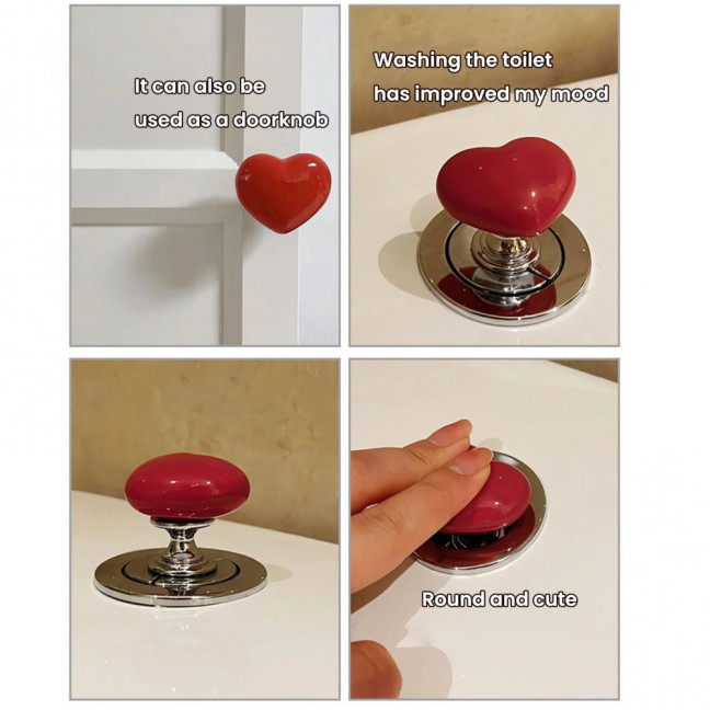 8Pcs Toilet Press Button Easy Installation Clean Reusable Heart-Shaped Design Toilet Flush Button Replacement