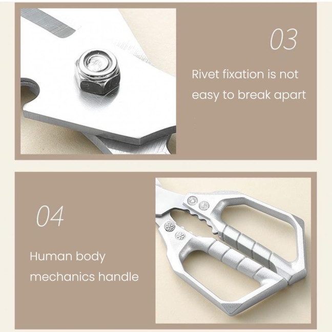 Kitchen Shears Sharp Chicken Bone Scissors Stainless Steel Chef Shears Heavy Duty Cutting Fish Meat Poultry Tools