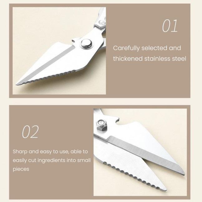 Kitchen Shears Sharp Chicken Bone Scissors Stainless Steel Chef Shears Heavy Duty Cutting Fish Meat Poultry Tools