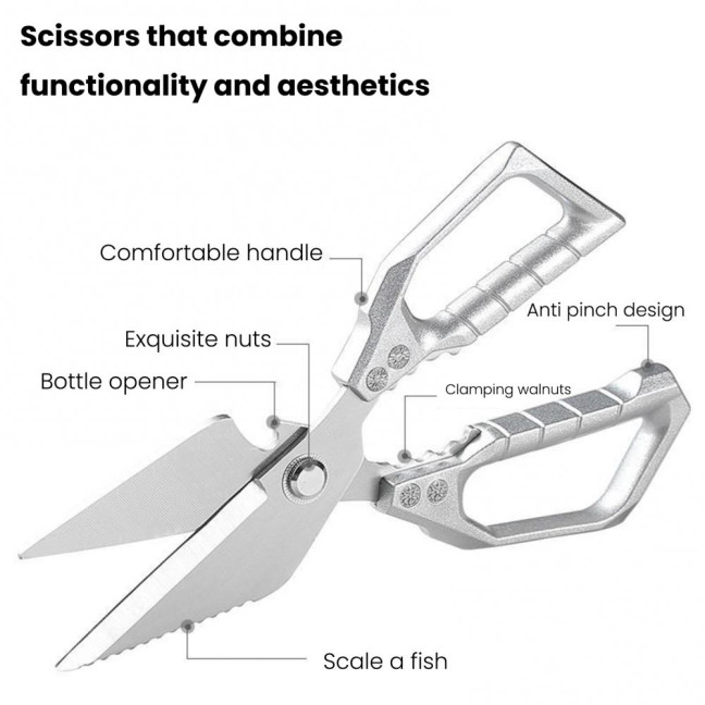 Kitchen Shears Sharp Chicken Bone Scissors Stainless Steel Chef Shears Heavy Duty Cutting Fish Meat Poultry Tools