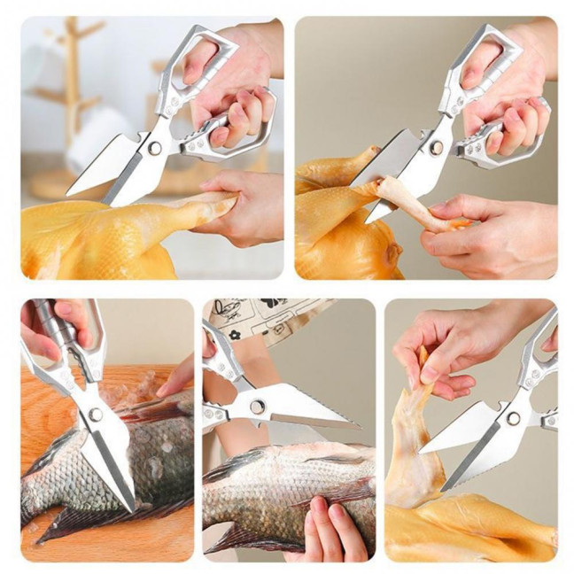 Kitchen Shears Sharp Chicken Bone Scissors Stainless Steel Chef Shears Heavy Duty Cutting Fish Meat Poultry Tools