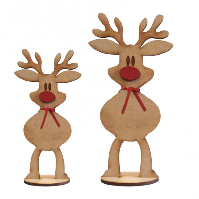 Christmas Freestanding Reindeer Holiday Wooden Standing Reindeer Tabletop Decoration for Xmas Dinner Table Decor 