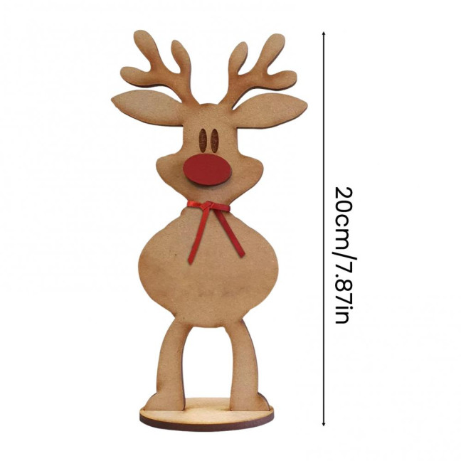 Christmas Freestanding Reindeer Holiday Wooden Standing Reindeer Tabletop Decoration for Xmas Dinner Table Decor 