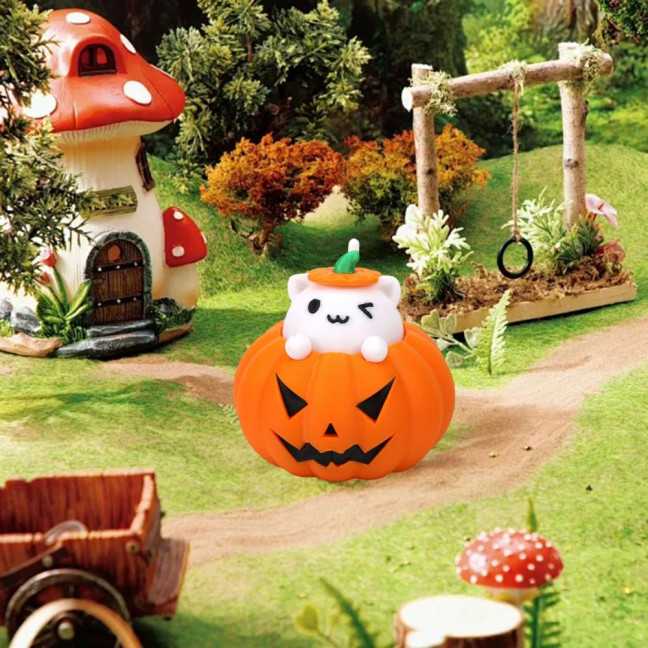 Halloween Ghost Figurine 3D Printed Pumpkin Resin Decor Figure Tiny Figurine Miniature Ornament Halloween Decoration