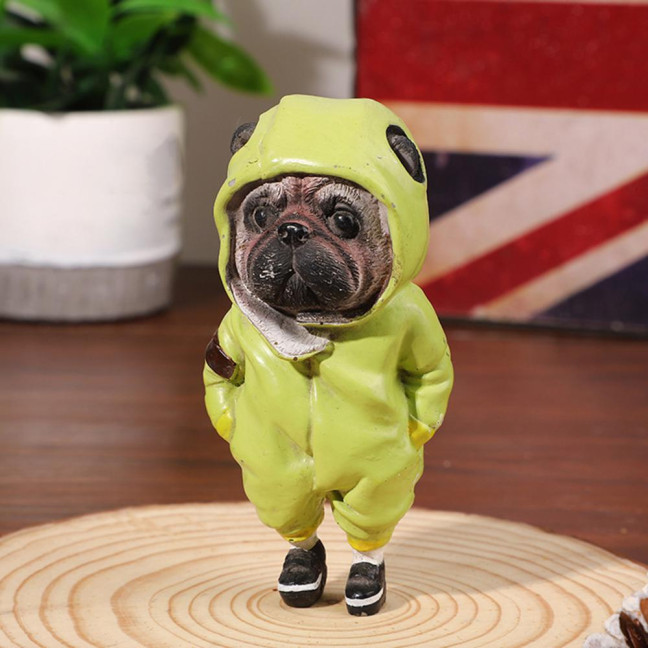 1/4Pcs Dog Figurines Doll Halloween Resin Ornament Standing Puppy Toy Outdoor Decor Fairy Garden Accessories