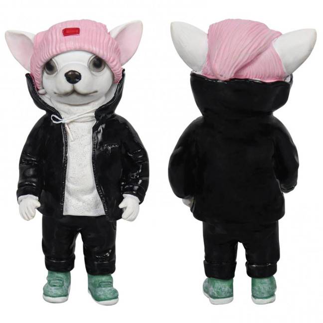 1/4Pcs Dog Figurines Doll Halloween Resin Ornament Standing Puppy Toy Outdoor Decor Fairy Garden Accessories