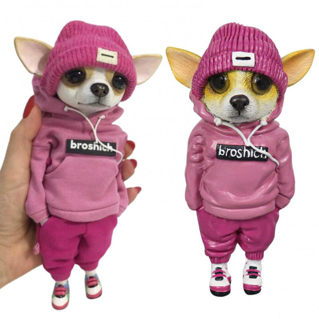 1/4Pcs Dog Figurines Doll Halloween Resin Ornament Standing Puppy Toy Outdoor Decor Fairy Garden Accessories