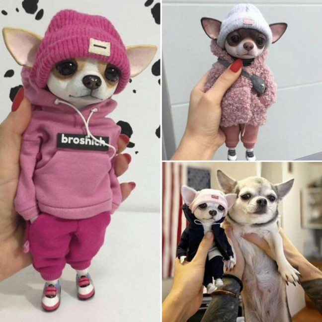 1/4Pcs Dog Figurines Doll Halloween Resin Ornament Standing Puppy Toy Outdoor Decor Fairy Garden Accessories