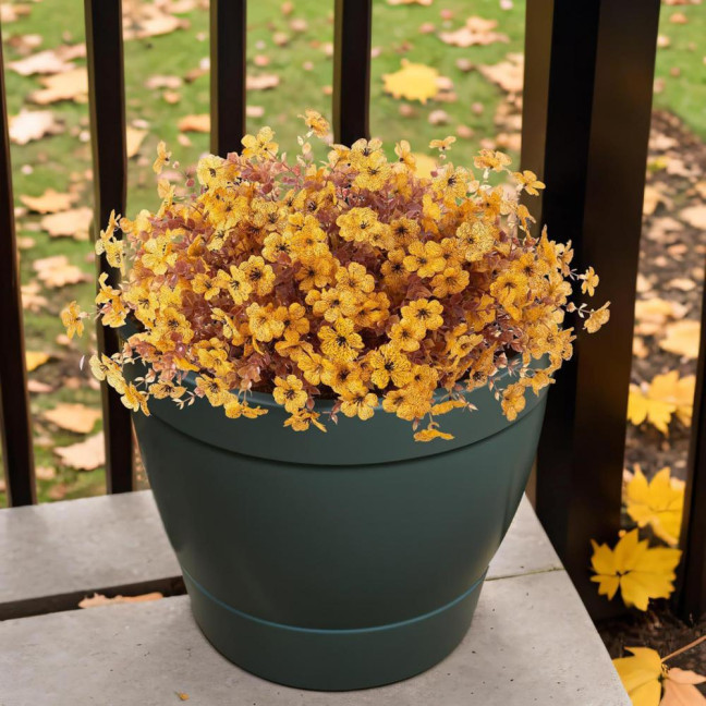 Fall Artificial Violet Flower UV Resistant Fake Silk Flower Home Halloween Harvest Festival Table Centerpiece Indoor Outdoor Faux Bloom Decoration 