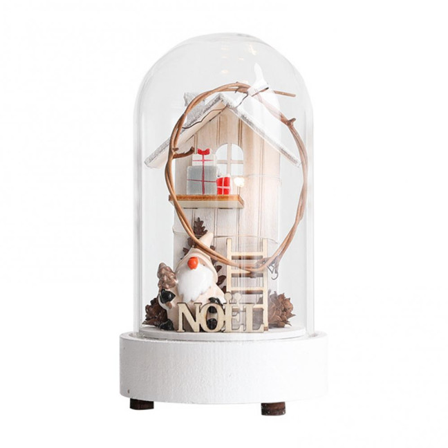 Christmas Figures in Glass Dome Tabletop Decoration LED Light Up Christmas Cloche Ornaments for Indoor Home Tabletop Decor Christmas Figures in Glass Dome Tabletop Decoration LED Light Up Christmas Cloche Ornaments for Indoor Home Tabletop Decor