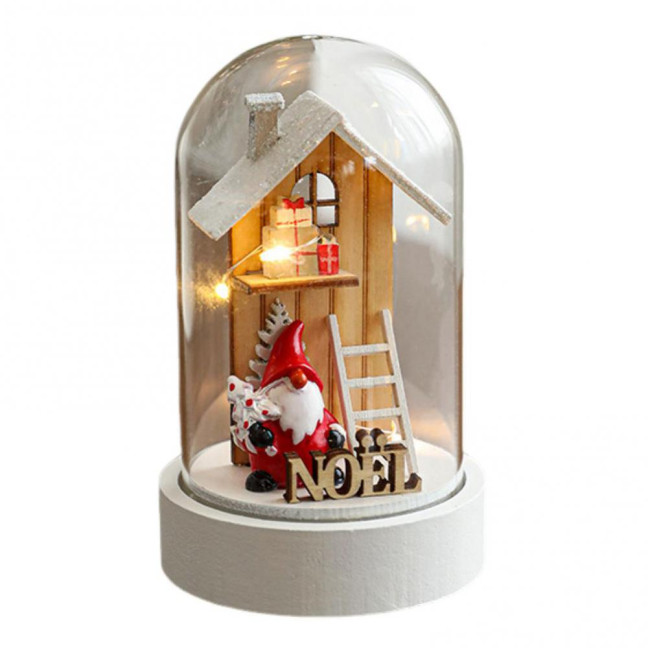 Christmas Figures in Glass Dome Tabletop Decoration LED Light Up Christmas Cloche Ornaments for Indoor Home Tabletop Decor Christmas Figures in Glass Dome Tabletop Decoration LED Light Up Christmas Cloche Ornaments for Indoor Home Tabletop Decor