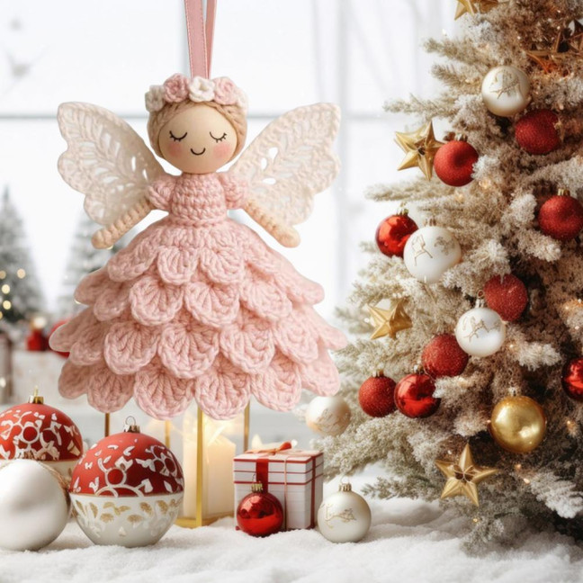 1/2 Sets DIY Crochet Angel Ornament Kit Beginners Handmade Angel Girl Decoration Yarn Craft Christmas Tree Hanging Crocheting Angel Doll Holiday Gift 1/2 Sets DIY Crochet Angel Ornament Kit Beginners Handmade Angel Girl Decoration Yarn Craft Christmas Tree Hanging Crocheting Angel Doll Holiday Gift