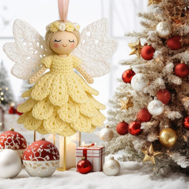 1/2 Sets DIY Crochet Angel Ornament Kit Beginners Handmade Angel Girl Decoration Yarn Craft Christmas Tree Hanging Crocheting Angel Doll Holiday Gift 1/2 Sets DIY Crochet Angel Ornament Kit Beginners Handmade Angel Girl Decoration Yarn Craft Christmas Tree Hanging Crocheting Angel Doll Holiday Gift