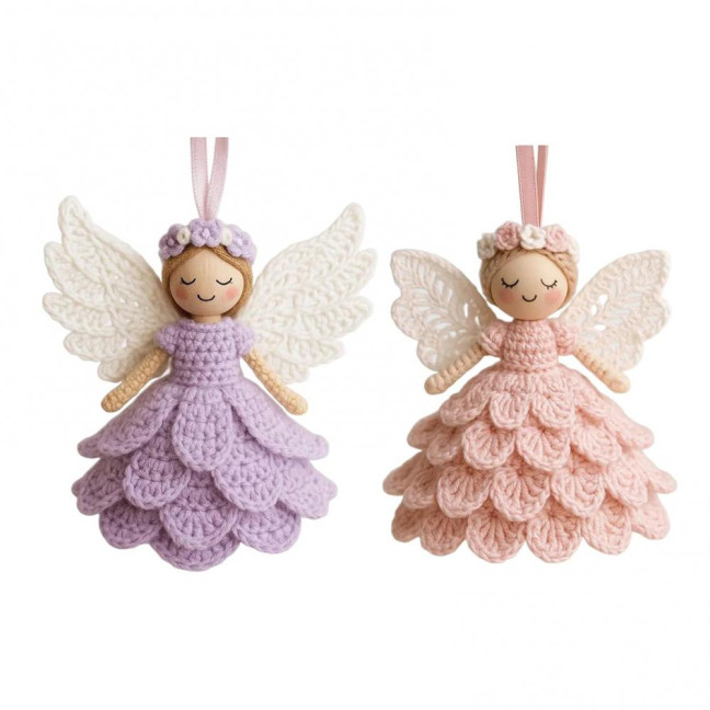 1/2 Sets DIY Crochet Angel Ornament Kit Beginners Handmade Angel Girl Decoration Yarn Craft Christmas Tree Hanging Crocheting Angel Doll Holiday Gift 1/2 Sets DIY Crochet Angel Ornament Kit Beginners Handmade Angel Girl Decoration Yarn Craft Christmas Tree Hanging Crocheting Angel Doll Holiday Gift