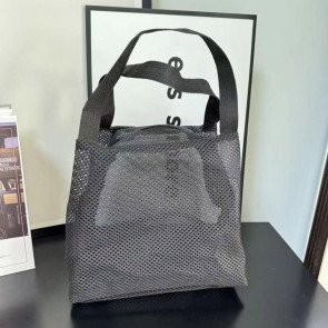 Storage Bag Large Capacity Zipper Closure Beach Bag with Handle Design Visible Mesh Bag Makeup Organizer 