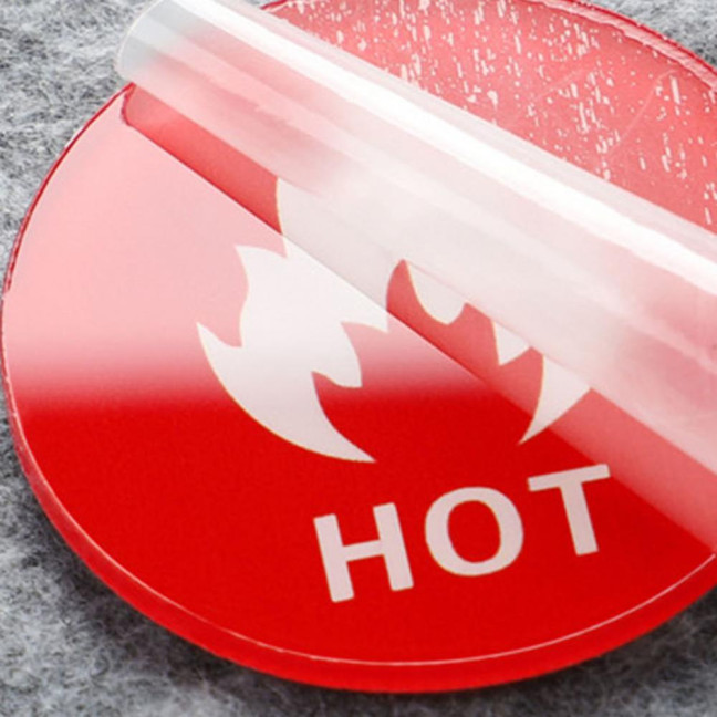 2 Pairs Acrylic Hot Cold Sign Waterproof Self-adhesive House Kitchen Bathroom Office Water Temperature Indication Sign Round Square Warning Sign 