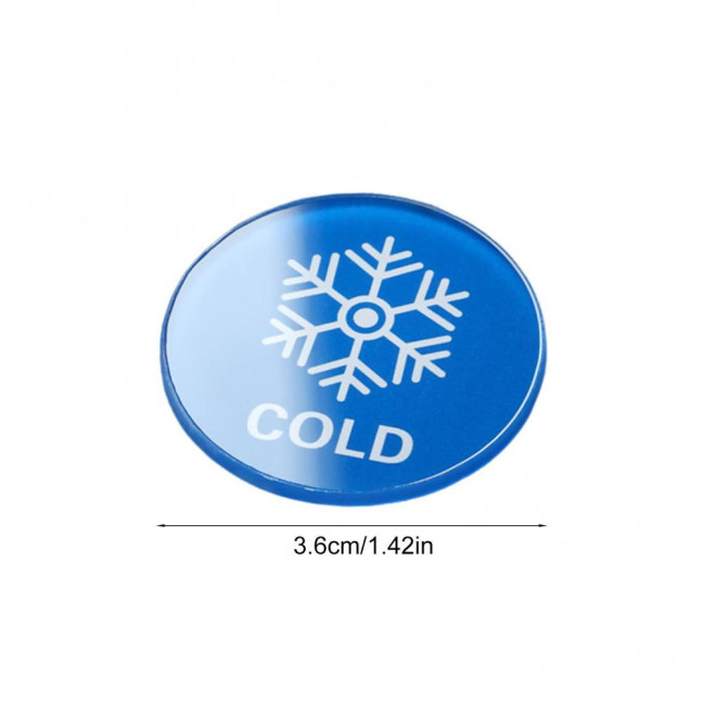 2 Pairs Acrylic Hot Cold Sign Waterproof Self-adhesive House Kitchen Bathroom Office Water Temperature Indication Sign Round Square Warning Sign 