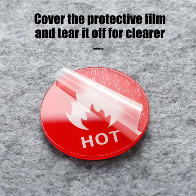 2 Pairs Acrylic Hot Cold Sign Waterproof Self-adhesive House Kitchen Bathroom Office Water Temperature Indication Sign Round Square Warning Sign 